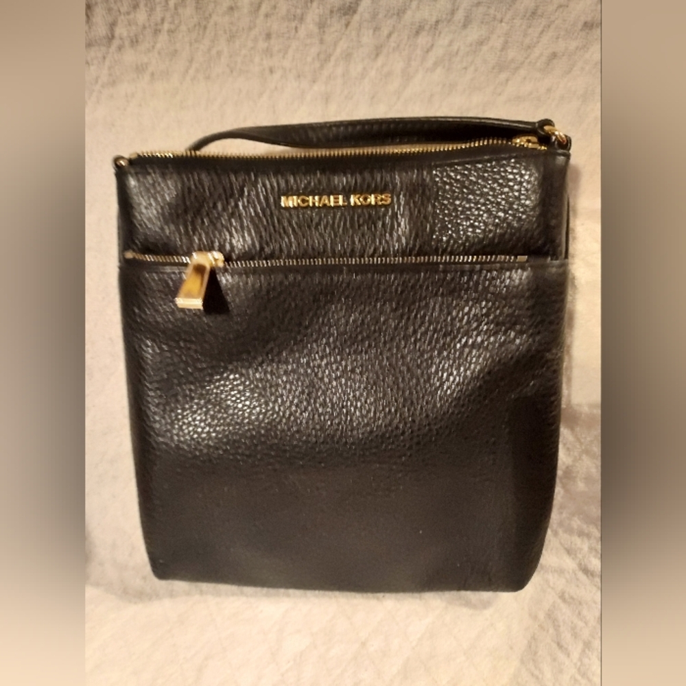 Michael Kors Black Pebbled Leather Shoulder Bag